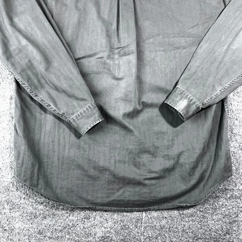 VTG 90s Structure Men's Large Dark Gray Long Sleeve 100% Cotton Button-Up Shirt - Picture 11 of 11